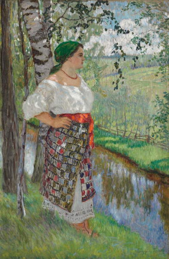 Detail of Peasant Woman by a Brook, 1912 by Nikolai Petrovich Bogdanov-Belsky