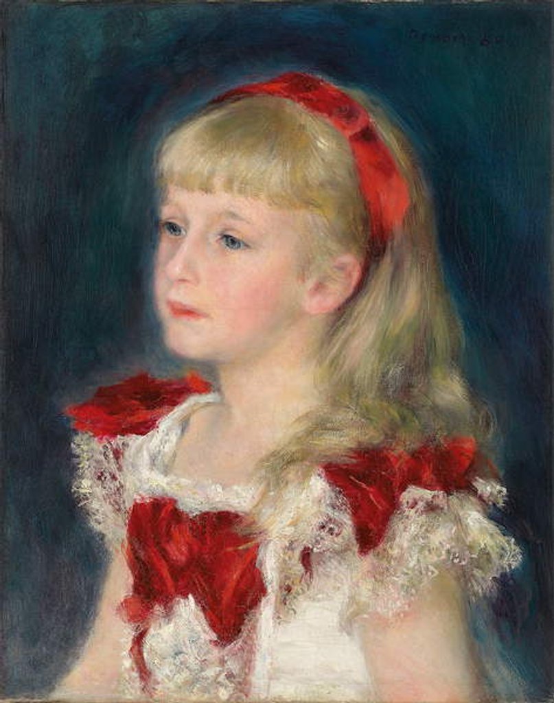 Detail of Mademoiselle Grimprel with a Red Ribbon, 1880 by Pierre Auguste Renoir
