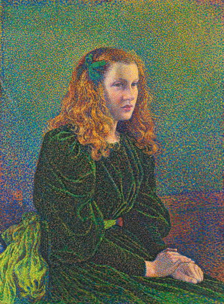 Detail of Young Woman in Green Dress, 1893 by Theo van Rysselberghe