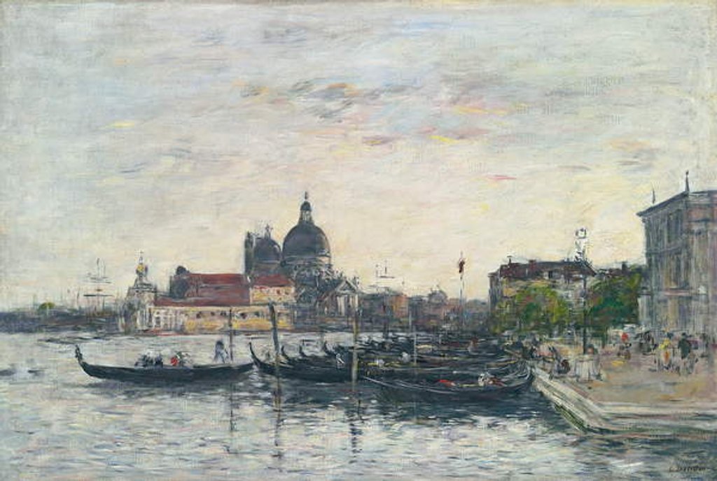Detail of Venice, the Mole at the Entrance to the Grand Canal and the Salute, Evening, 1895 by Eugene Louis Boudin