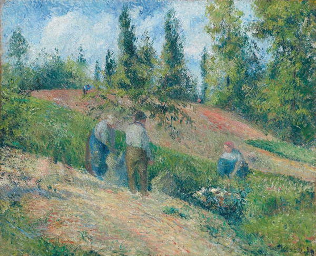 Detail of The Harvest, Pontoise, 1880 by Camille Pissarro