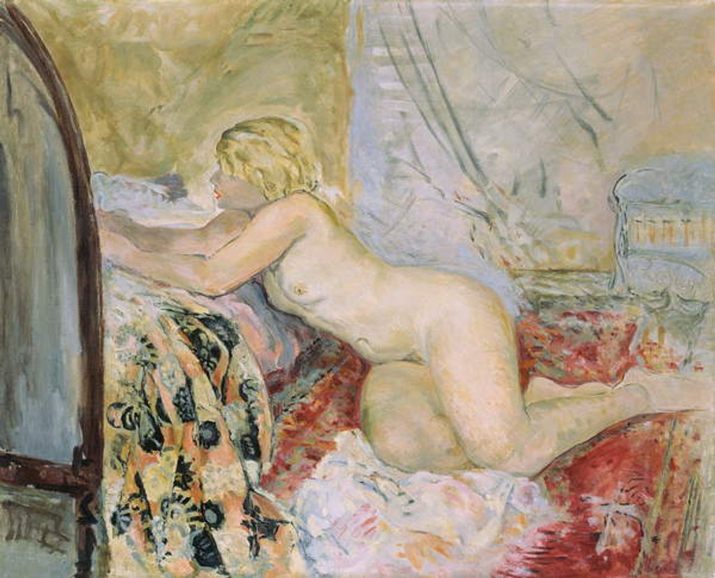 Detail of Nude Lying Against a Bed, by Henri Lebasque