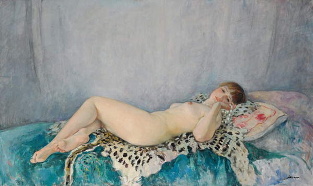 Detail of Nude on Leopard Skin, Le Cannet, 1926 by Henri Lebasque