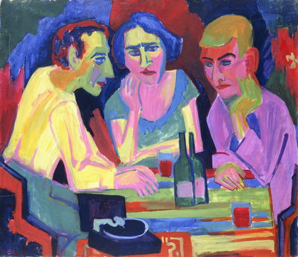 Detail of Three People at a Table, 1924 by Hermann Scherer