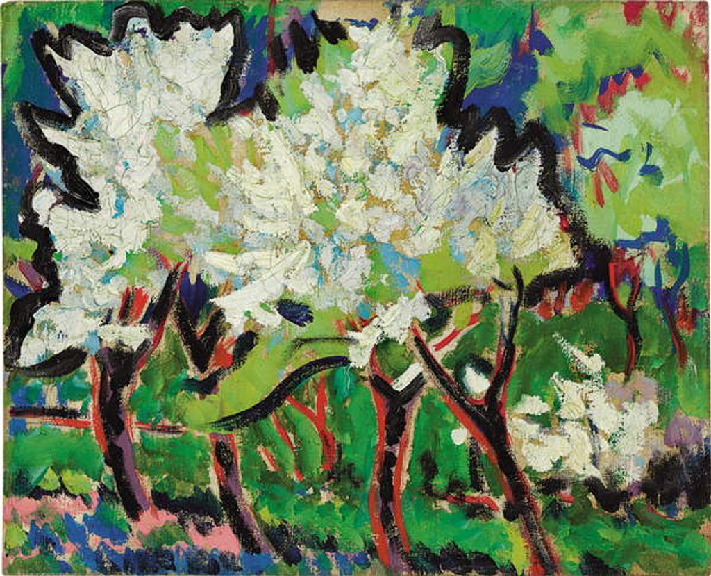 Detail of Flowering Trees IV; Bluhende Baume IV, 1909 by Ernst Ludwig Kirchner