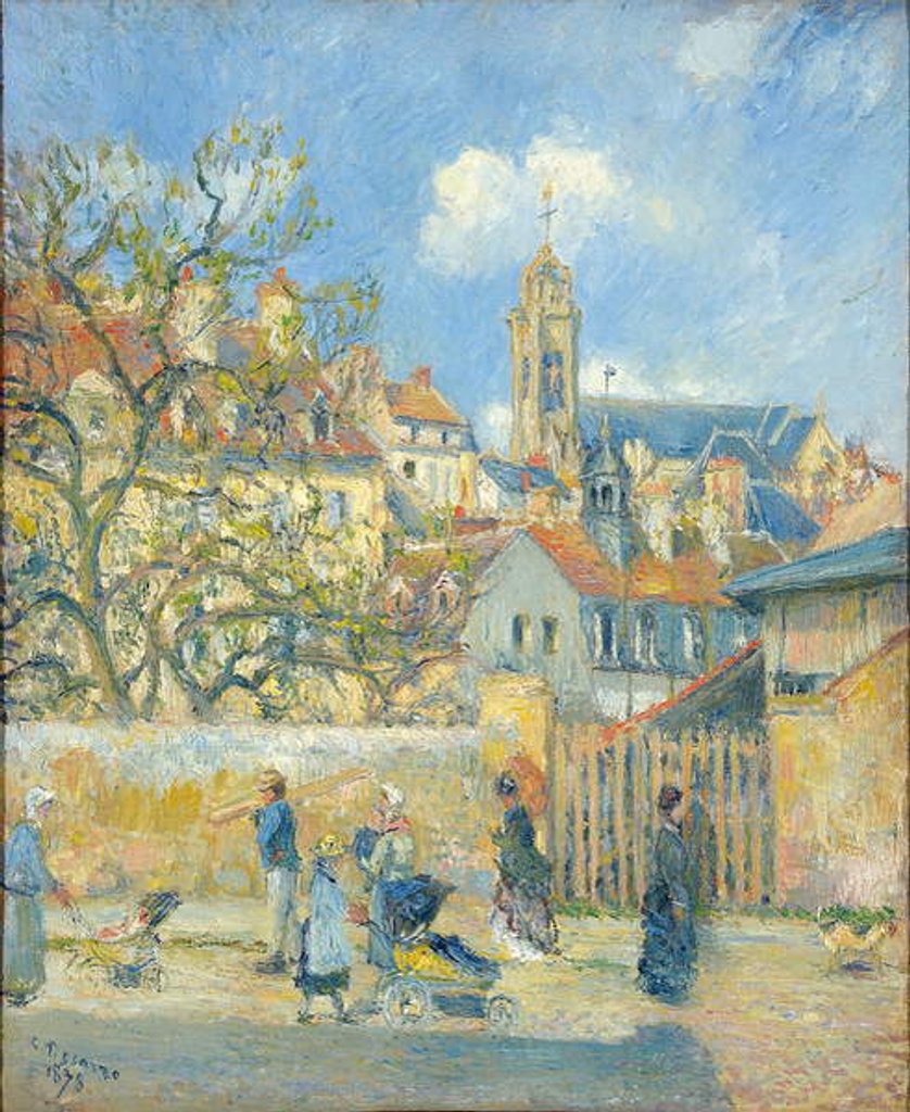 Detail of Le Parc aux Charrettes, Pontoise, 1878 by Camille Pissarro