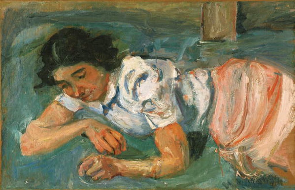 Detail of Young Woman Lying on the Grass; Jeune femme couchee dans l'herbe, 1939 by Chaim Soutine