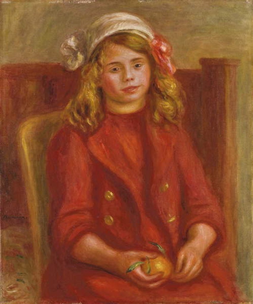 Detail of Young Girl with an Orange; Fillette a l'orange, 1911 by Pierre Auguste Renoir