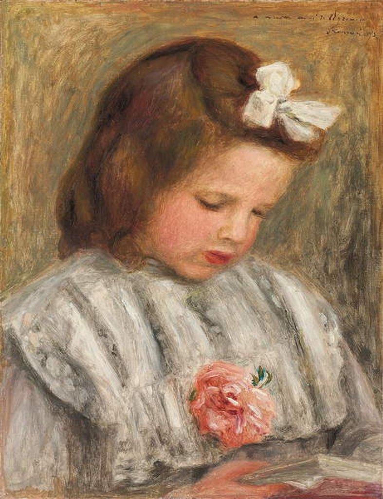 Detail of Head of a Girl; Tete de fillette, c. 1893 by Pierre Auguste Renoir
