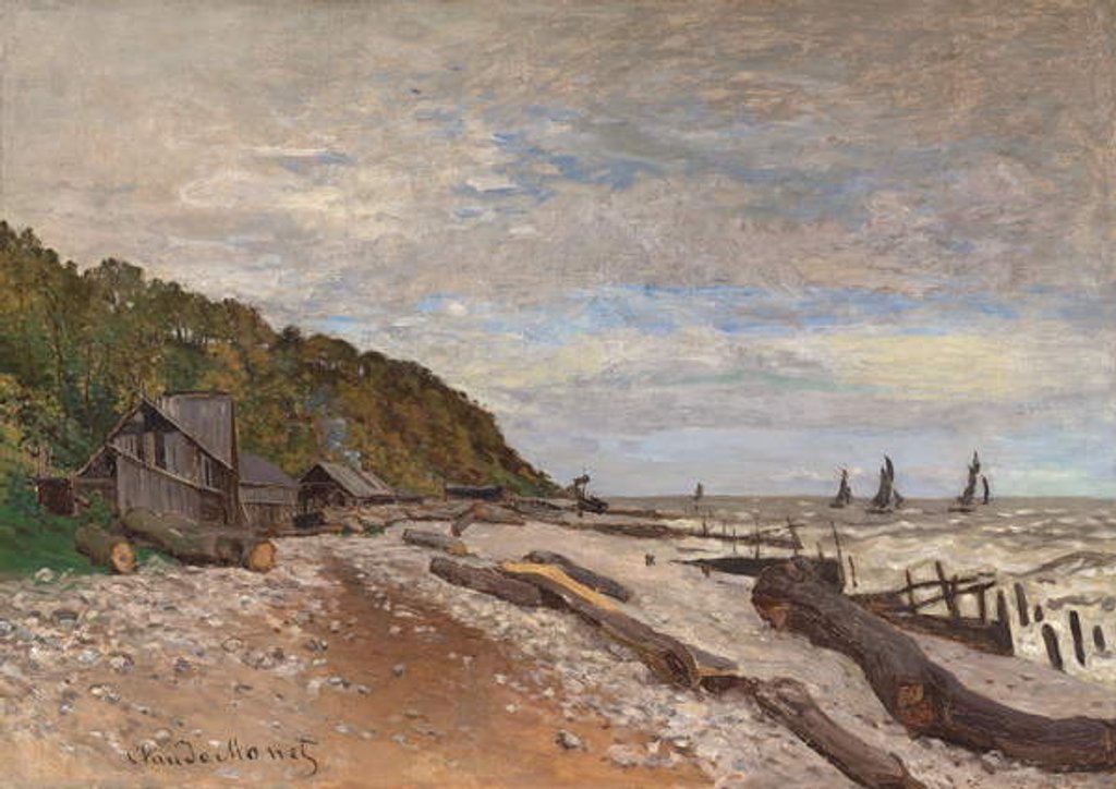 Detail of Boatyard Near Honfleur; Le Chantier de Petits Navires, pres de Honfleur, 1864 by Claude Monet
