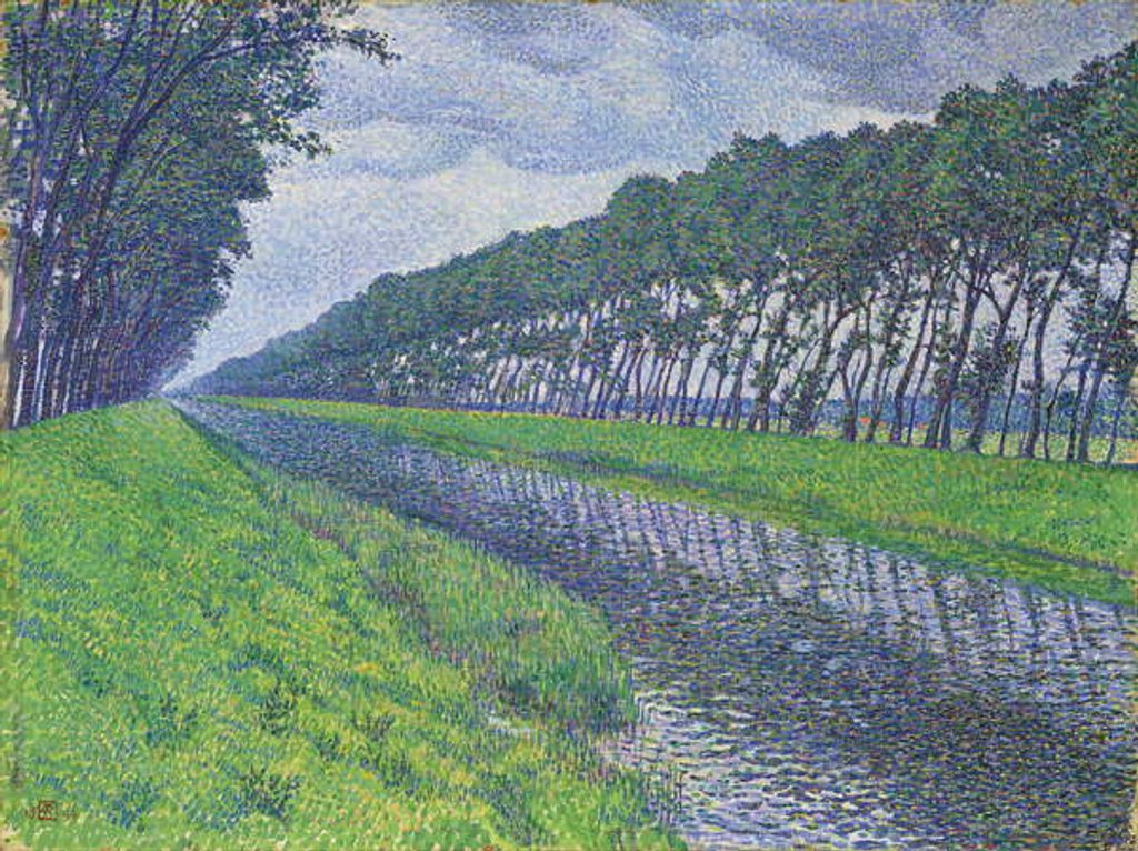 Detail of Canal in Flanders; Le canal en Flandre par temps triste, 1894 by Theo van Rysselberghe