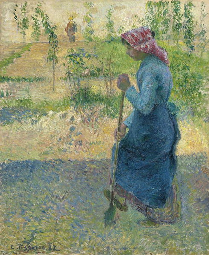 Detail of Peasant Digging; Paysanne bechant, 1882 by Camille Pissarro