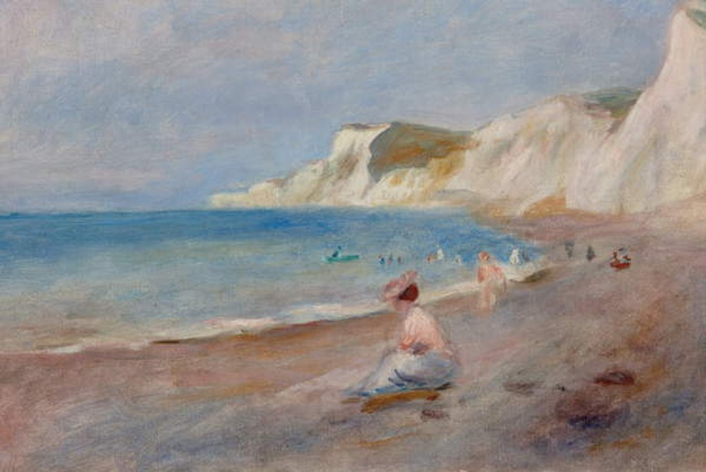 Detail of Varengeville Beach; La Plage de Varengeville, c. 1880 by Pierre Auguste Renoir