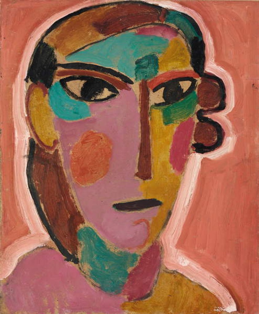 Detail of Mystical Head: Woman's Head on a Red Background, c. 1917 by Alexej von Jawlensky