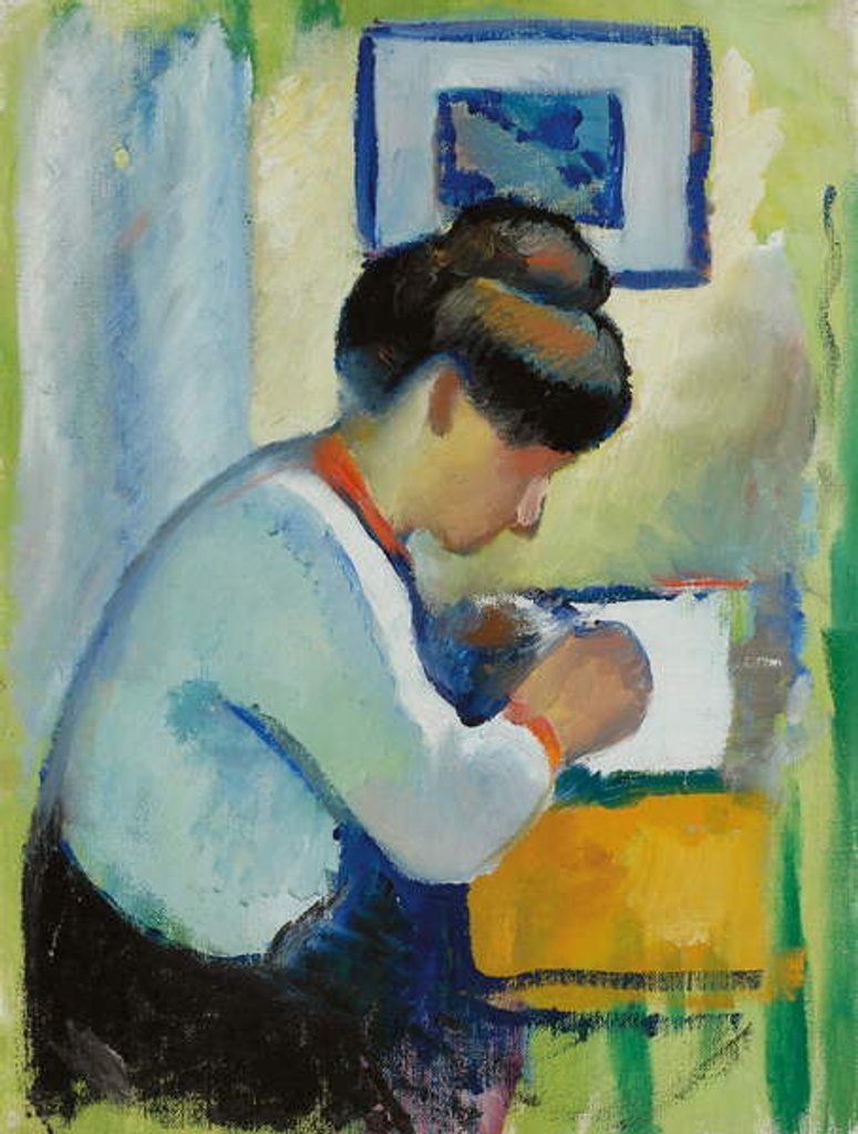 Detail of Woman Writing, 1910 by August Macke