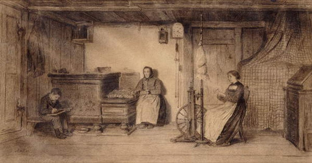Detail of In the Farmhouse Parlour by Albert Anker