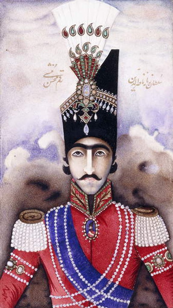 Detail of Portrait of Nasir-ud-Din Shah Qajar, c.1845-1850 by Persian School