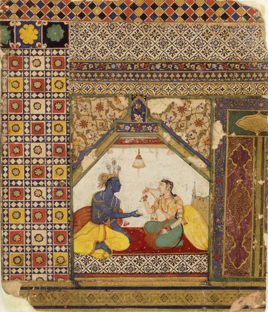 Detail of Rama Trying to Justify to Sita his Repudiation of her, c.1595 by Mughal School