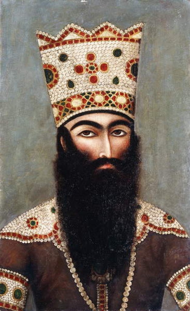 Detail of Qajar Royal Portrait; probably Fath 'Ali Shah, c.1810 by Ali Mihr