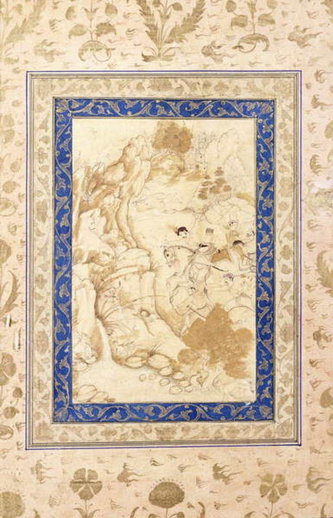 Detail of Hunting Scene, c. 1660-80 by Mughal School