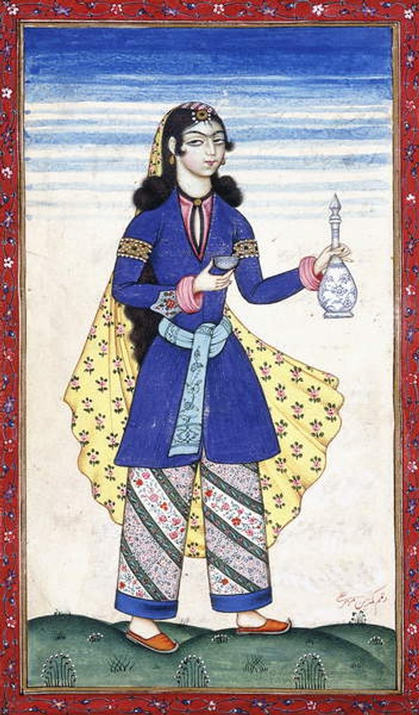 Detail of Portrait of a Youth, early 19th century by Mihr'Ali Mihr'Ali