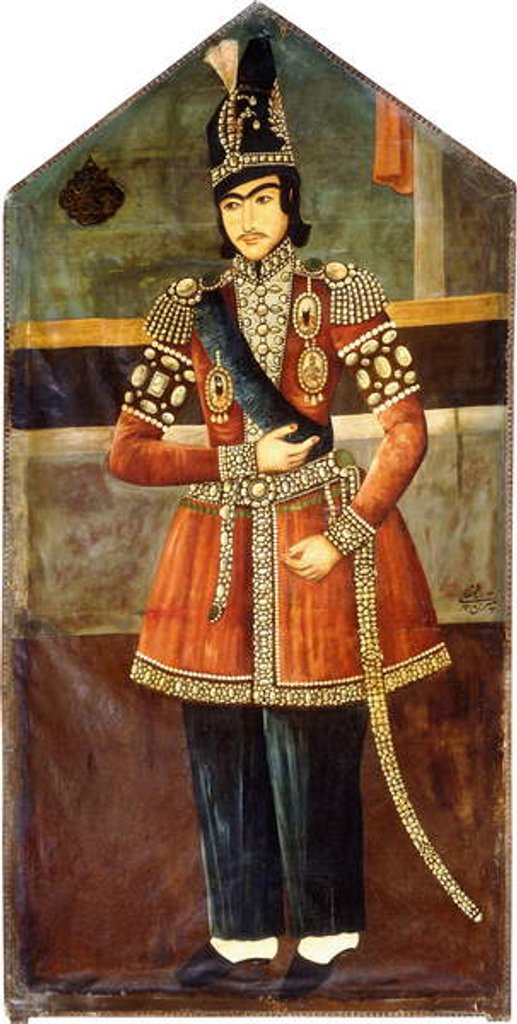 Detail of Portrait of Nasr-al-Din Shah, c.1850 by Persian School