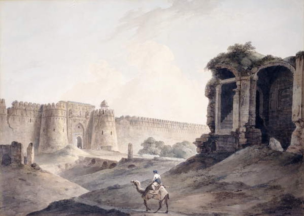 Detail of The Purana Qila, Delhi by Thomas & William Daniell