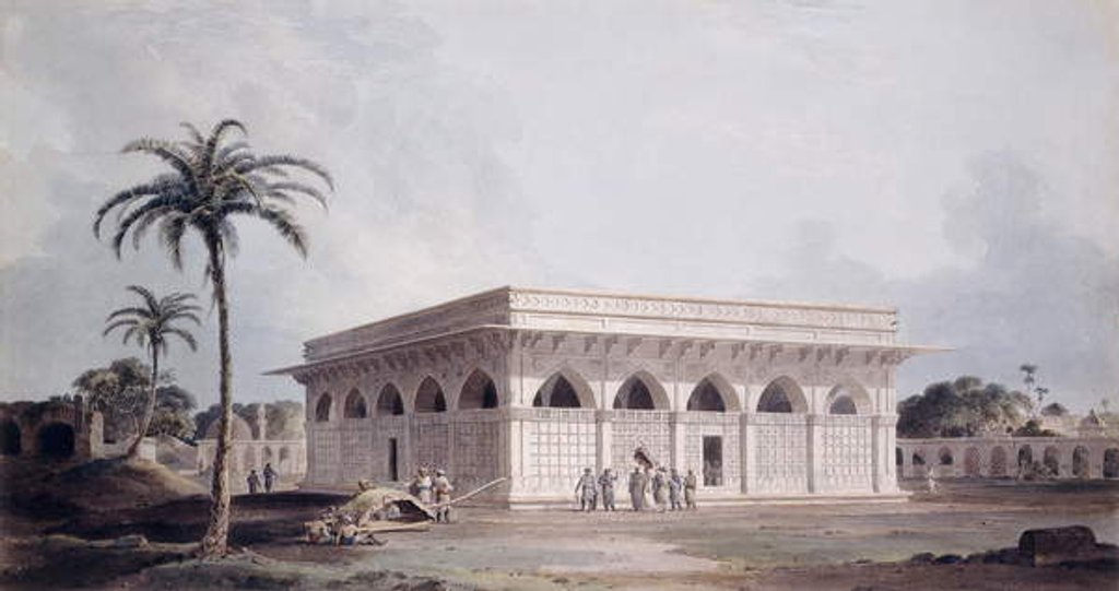 Detail of The Chaunsath Khamba Nizamuddin, Delhi, by Thomas & William (1769-1837) Daniell