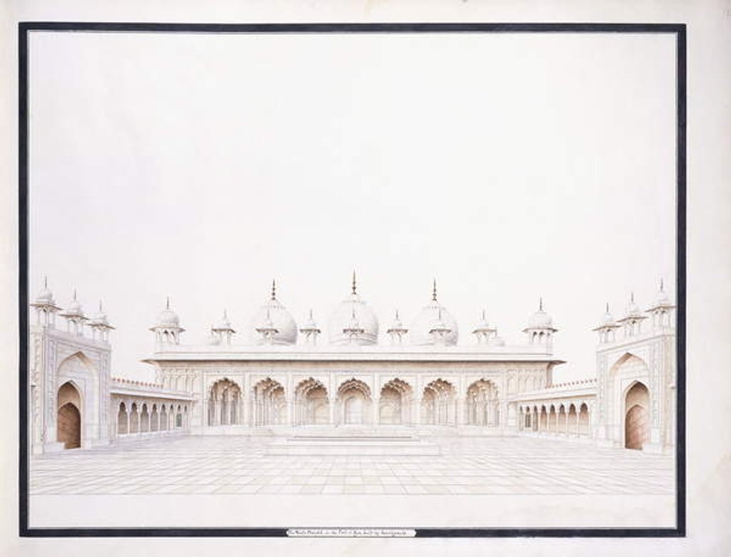 Detail of The Moti Musjid in the Fort of Agra, c. 1815 by Agra School
