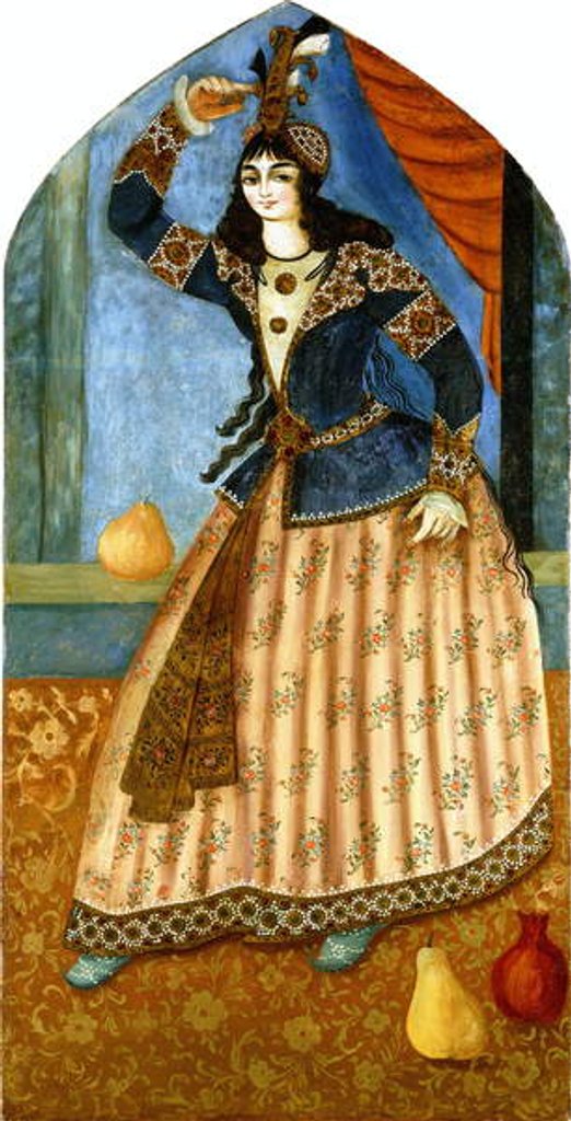 Detail of A Dancing Girl, c.1850-1900 by Persian School