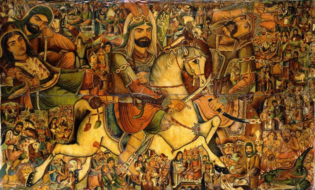 Detail of The Battle of Kerbala, 19th century by Persian School