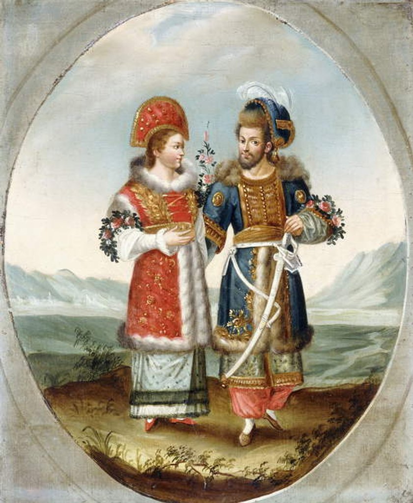 Detail of An Exotic Couple, early 19th century by Ottoman School
