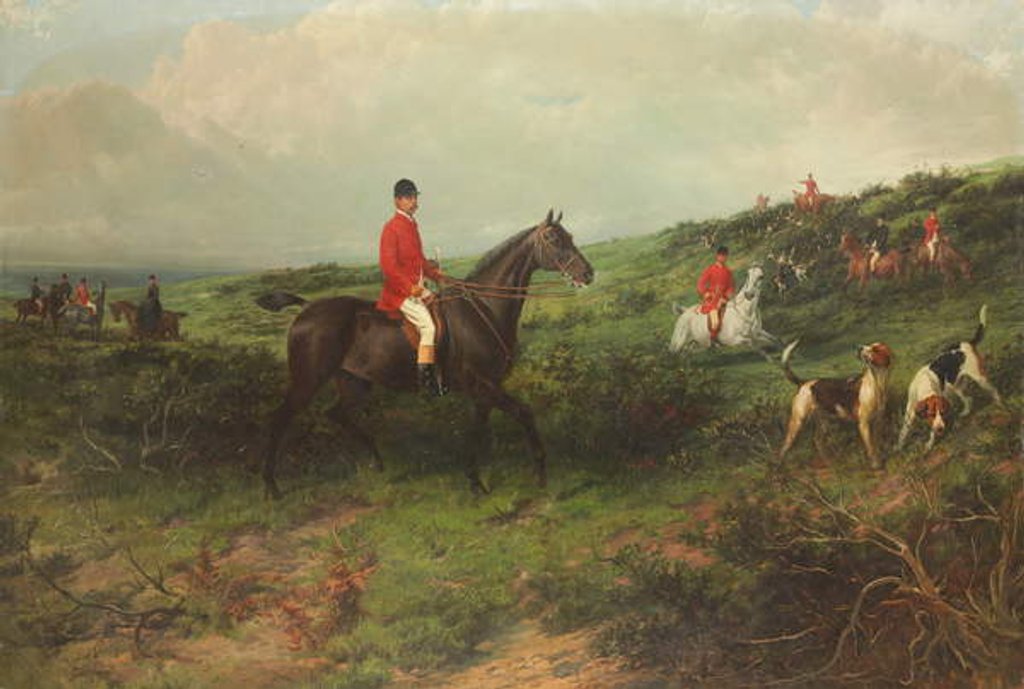 Detail of Portrait of Richard James Streatfeild, Esq. on his Retirement from the Mastership of the South Down Foxhounds, 1881 by George Earl