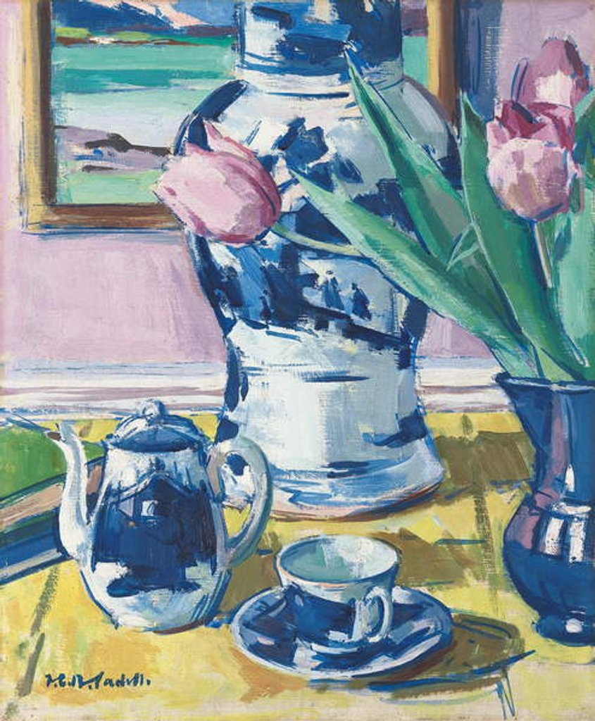 Detail of Still Life with Tulips and Iona, 1920s by Francis Campbell Boileau Cadell