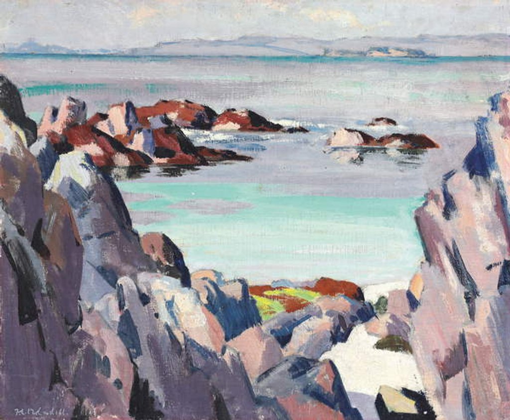 Detail of Staffa and Rhum from Iona, by Francis Campbell Boileau Cadell