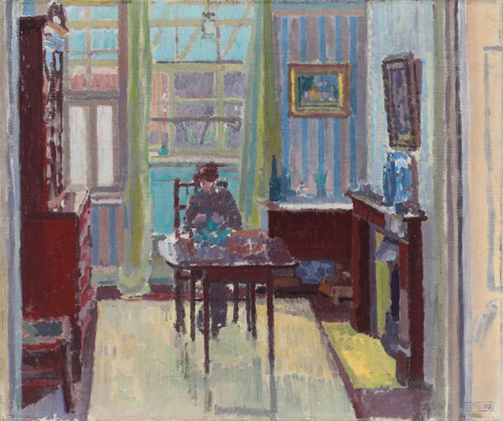 Detail of Interior of room at 6 Cambrian Road, Richmond, 1914 by Spencer Frederick Gore