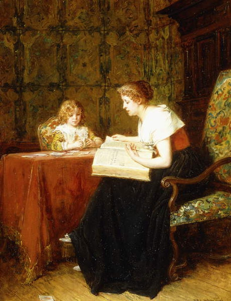 Detail of The Evening Hour by Antoine Emile Plassan