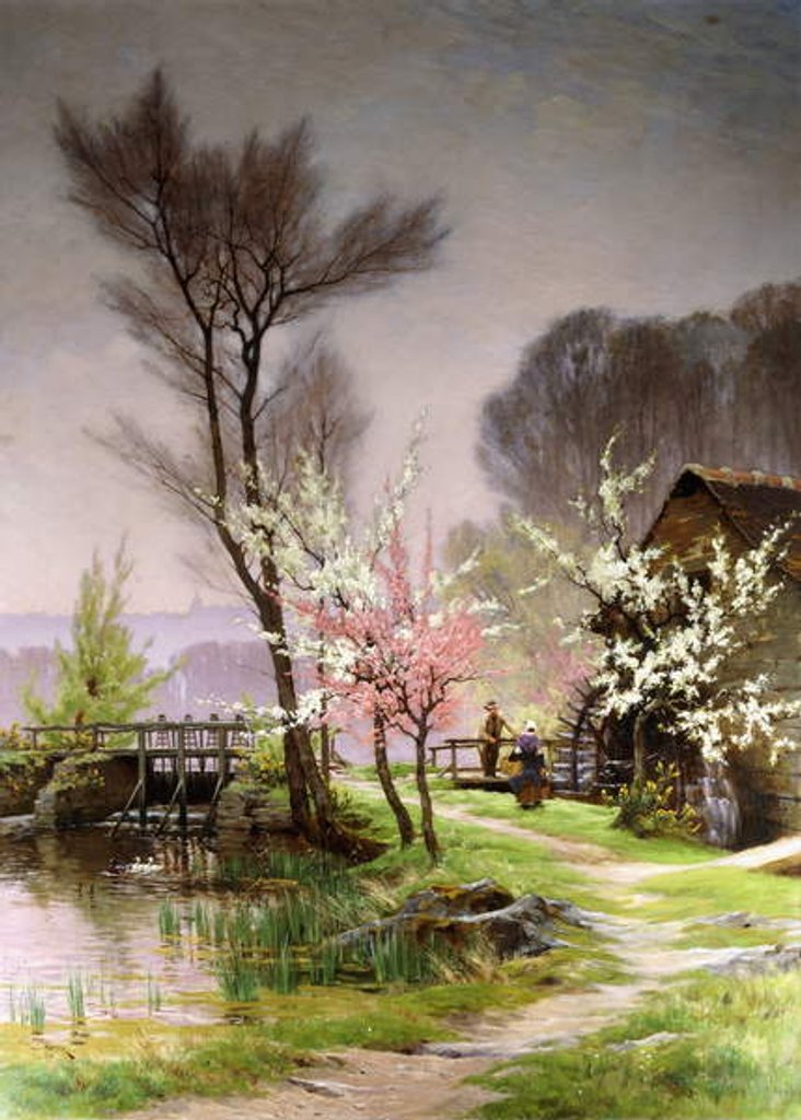 Detail of At the Watermill, Spring by Henri Saintain