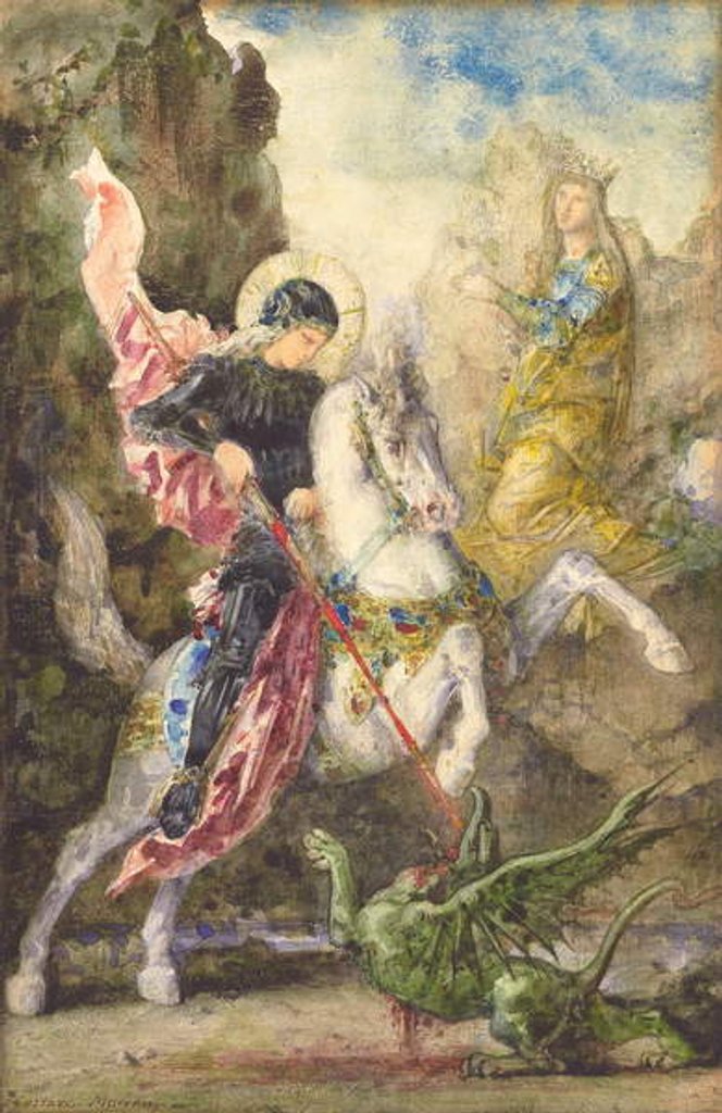 Detail of St. George and the Dragon, 1869 by Gustave Moreau