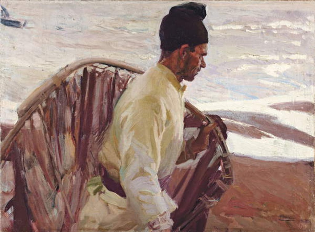 Detail of Shrimp Fisherman, Valencia; Pescador de quisquillas, Valencia, 1908 by Joaquin Sorolla y Bastida