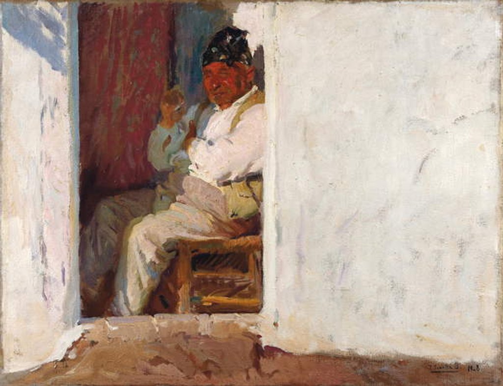Detail of Uncle Pancha by Joaquin Sorolla y Bastida