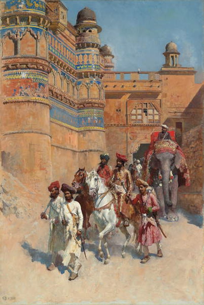 Detail of The Fort of Gwalior, Madhya Pradesh by Edwin Lord Weeks