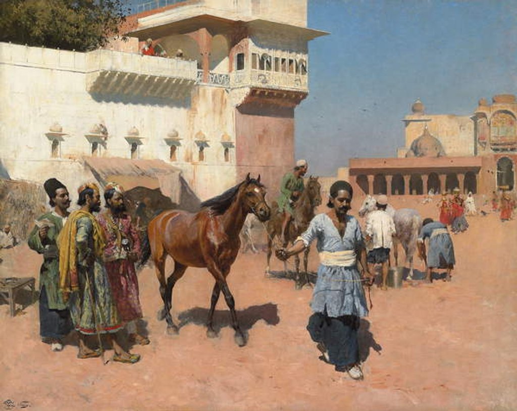 Detail of Persian Horse Dealer, Bombay, 1880s by Edwin Lord Weeks