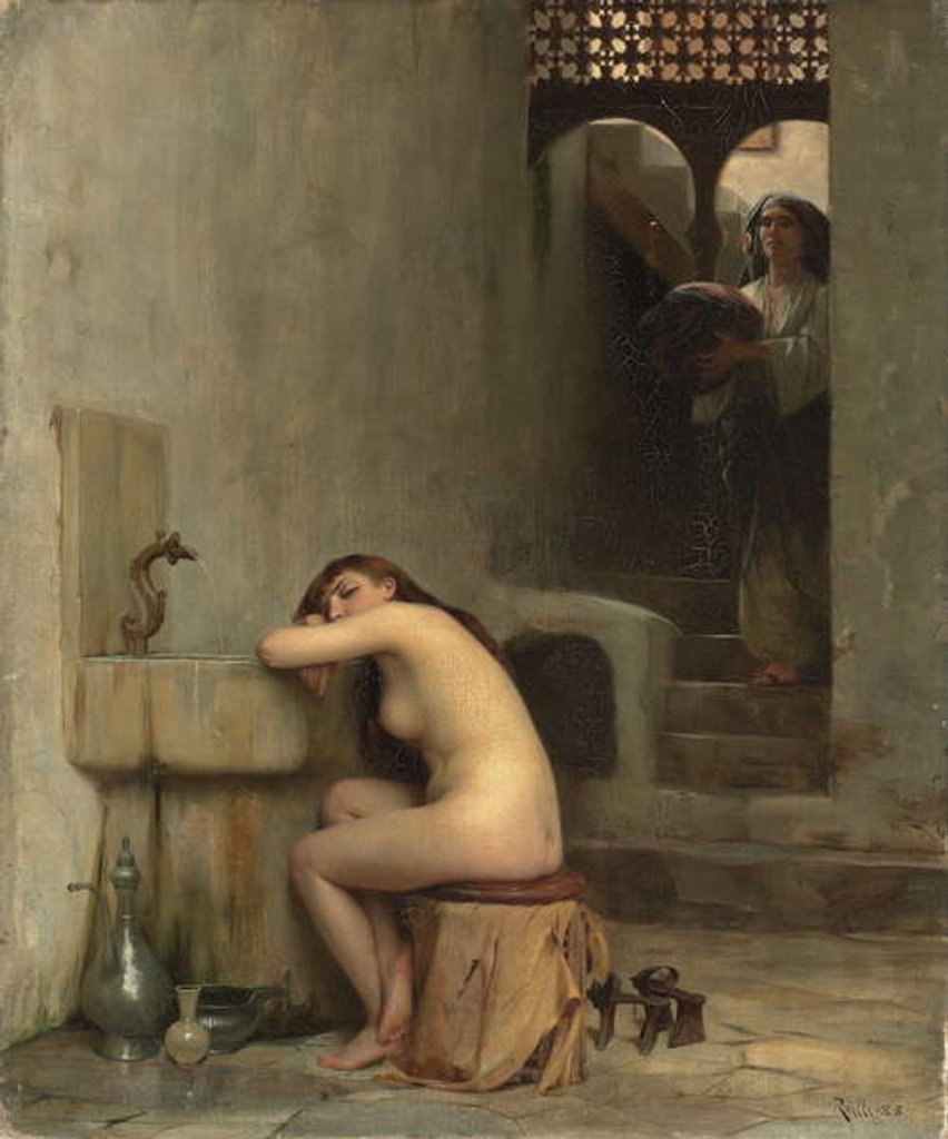 Detail of Repos au bain, 1888 by Theodore Jacques Ralli