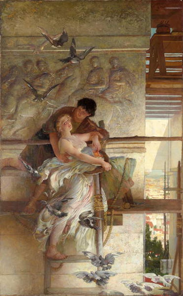 Detail of Under the Temple Eaves by Edwin Howland Blashfield