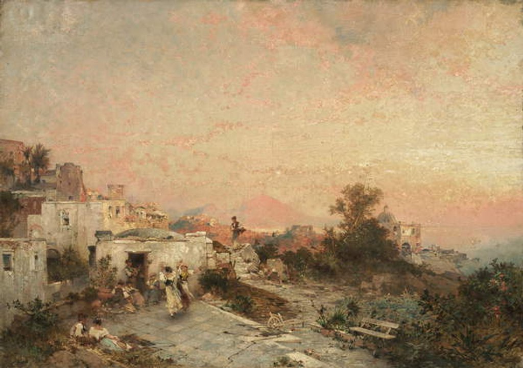 Detail of La Tarantella, Posilipo, Naples, c.1895 by Franz Richard Unterberger