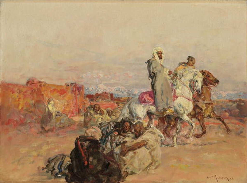 Detail of A Group of North African Horsemen, 1928 by Henri Emilien Rousseau