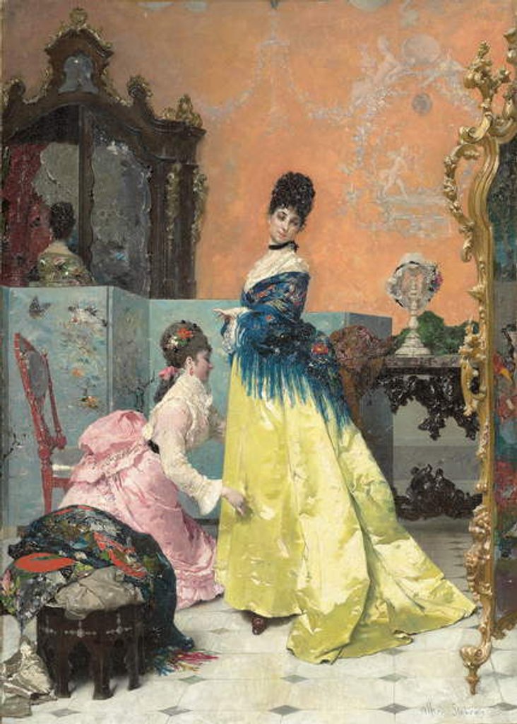 Detail of The Fitting by Alfred Emile Stevens