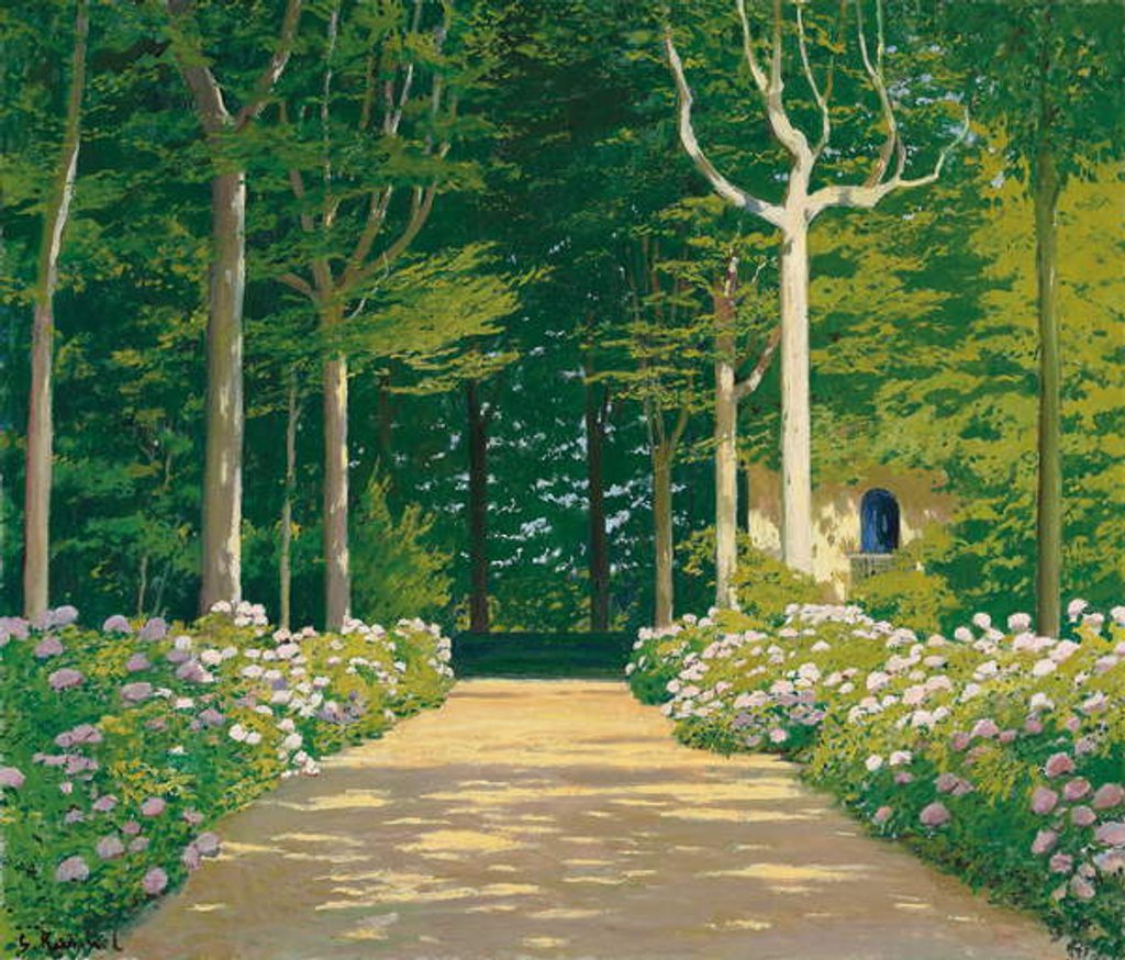 Detail of Hydrangeas on a Garden Path, 1929 by Santiago Rusinol i Prats