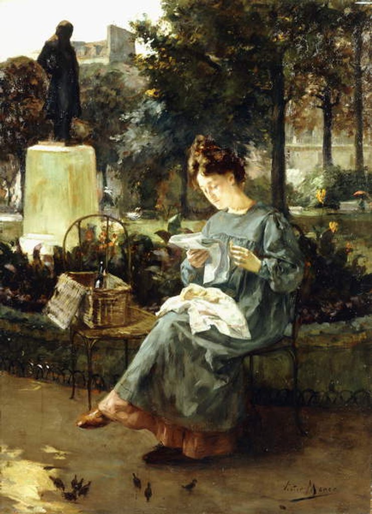Detail of Afternoon in the Luxembourg Gardens by Victor Marec